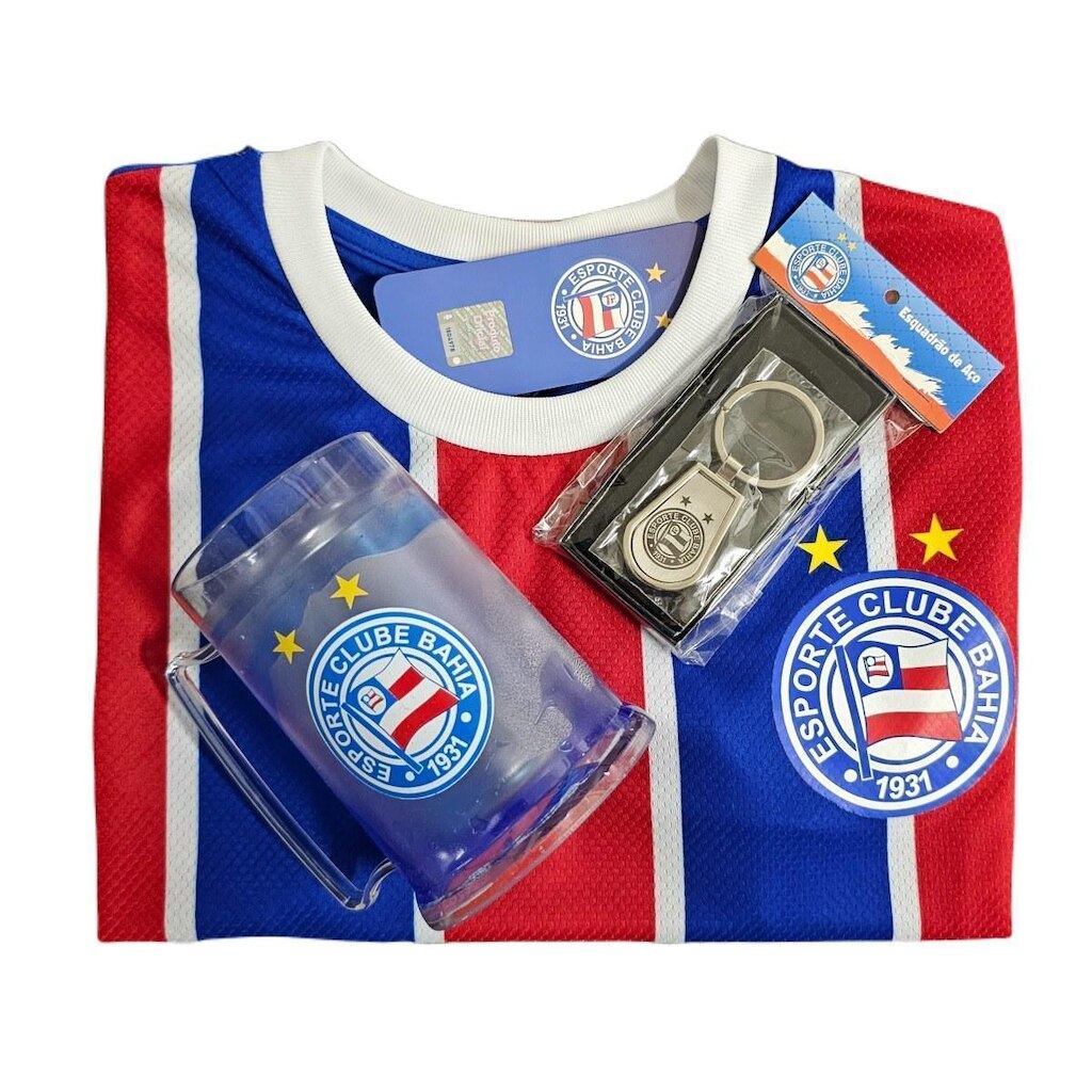 Kit Bahia Oficial - Camisa + Caneca + Chaveiro - Masculino