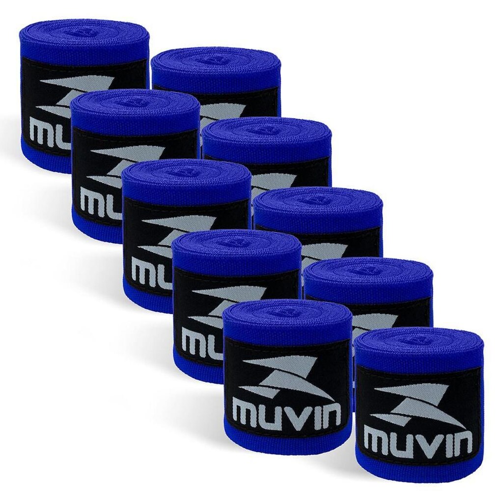 Kit Bandagem Elástica 3m Muvin c/ 5 Pares - Boxe Muay Thai