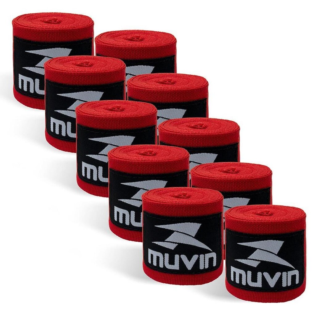 Kit Bandagem Elástica 3m Muvin c/ 5 Pares - Boxe Muay Thai