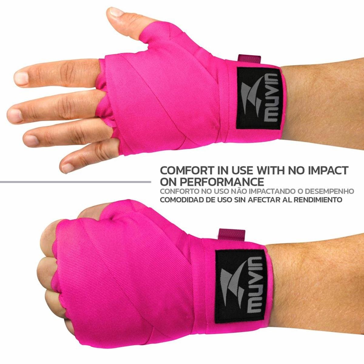 Kit Bandagem Elástica 3m Muvin com 3 Pares Atadura Protetora Boxe