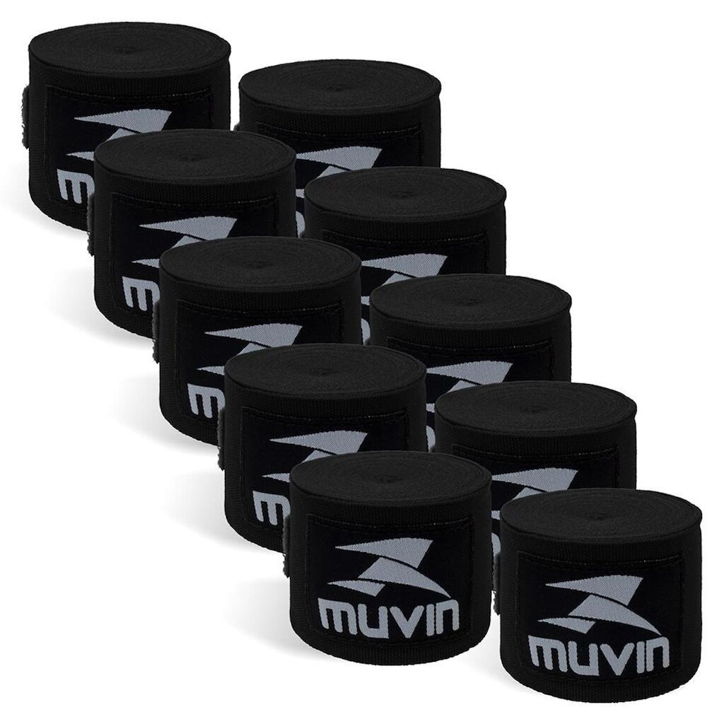 Kit Bandagem Elástica 5m Muvin c/ 5 Pares - Boxe Muay Thai