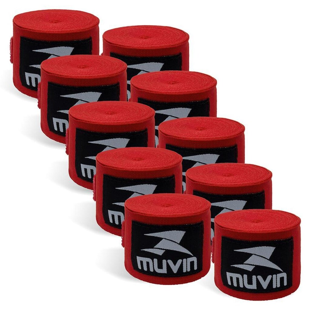 Kit Bandagem Elástica 5m Muvin c/ 5 Pares - Boxe Muay Thai