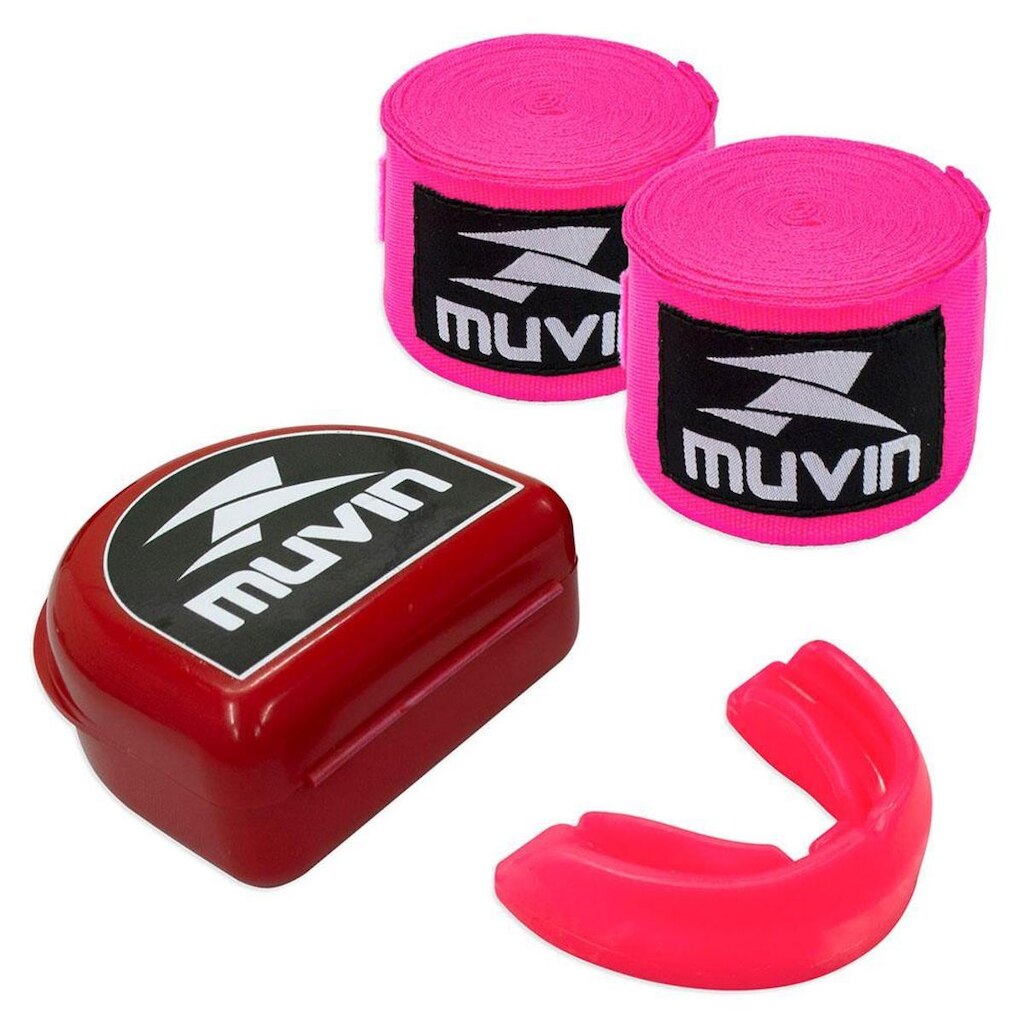Kit Bandagem Elástica 5m + Protetor Bucal Profissional Muvin