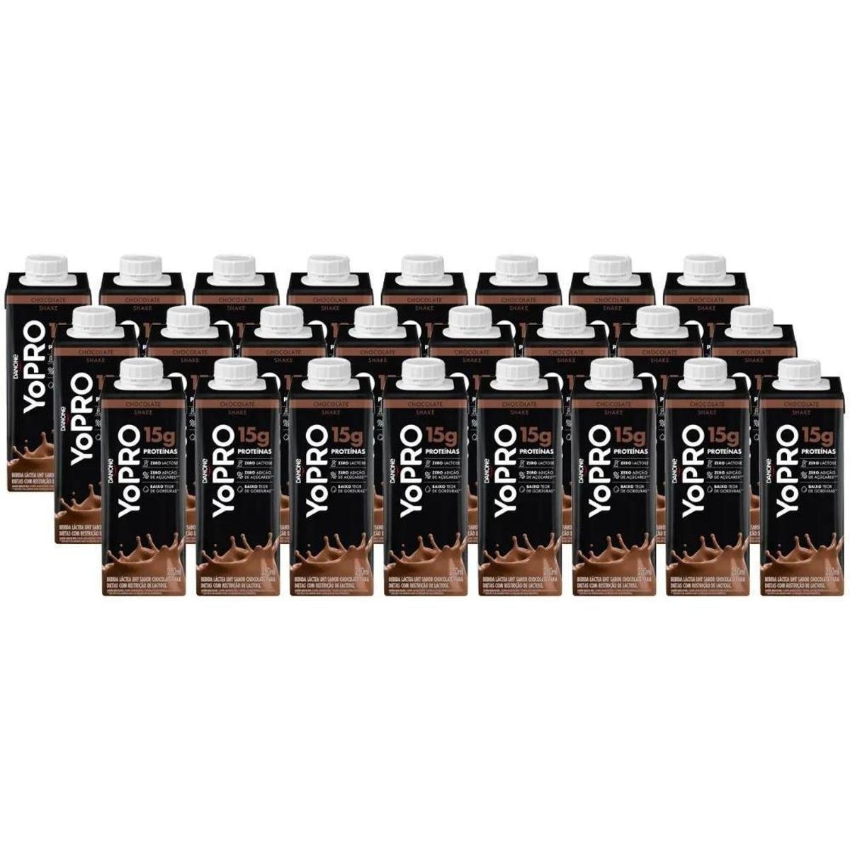 Kit Bebida Láctea UHT com 15g de Proteínas YoPRO - Chocolate Zero Açúcar 250ml 24 Unidades Menor preço em Kit Bebida Láctea UHT com 15g de Proteínas YoPRO - Chocolate Zero Açúcar 250ml 24 Unidades