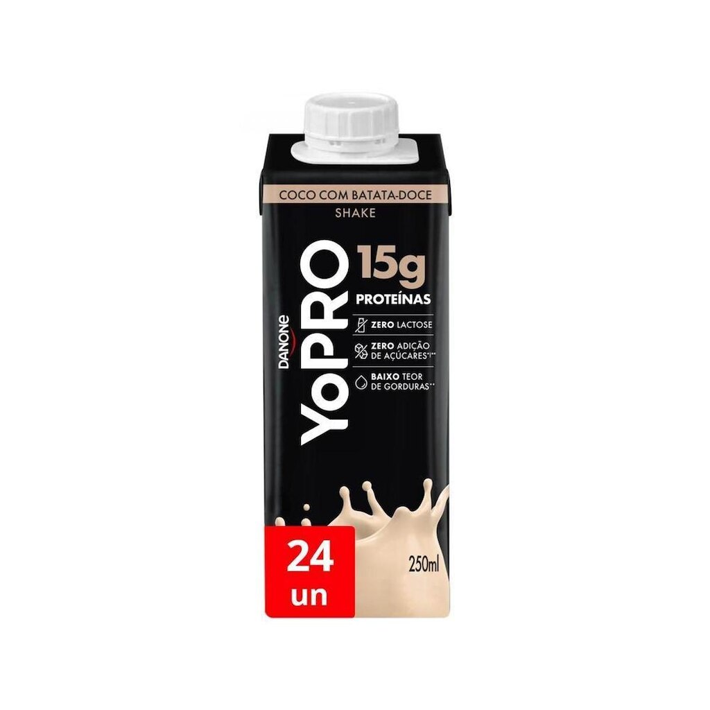 Kit Bebida Láctea YoPRO Sem Lactose Zero Açúcar 24 Unidades 250ml Cada