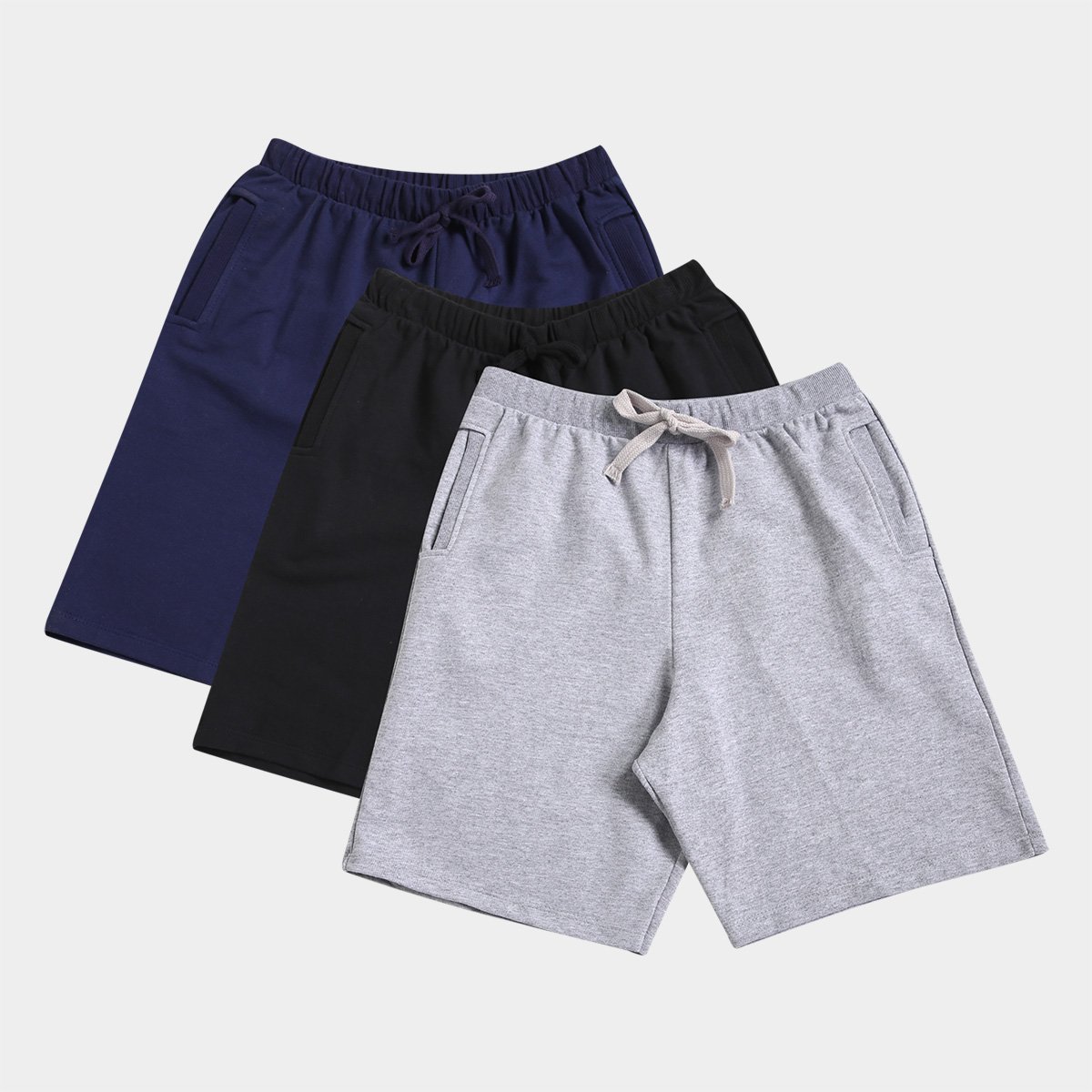 Kit Bermuda Básicos 3 Peças Masculina Menor preço em Kit Bermuda Básicos 3 Peças Masculina