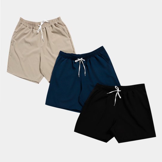 Kit Bermuda Comfort Sports Masculina 3 Peças - Preto+Bege é ruim? Kit Bermuda Comfort Sports Masculina 3 Peças - Preto+Bege é boa?