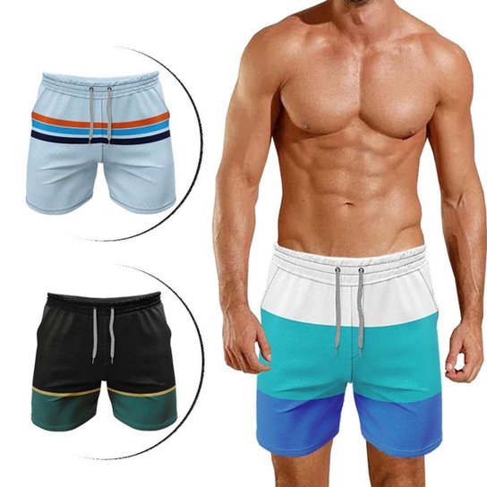 Kit Bermuda Shorts Agua Masculina 3 Tactel Canal Surf - Branco Menor preço em Kit Bermuda Shorts Agua Masculina 3 Tactel Canal Surf - Branco