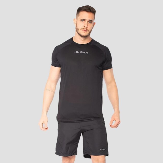 Kit Bermuda+Camiseta New Fluid Dry Academia Alpha Co