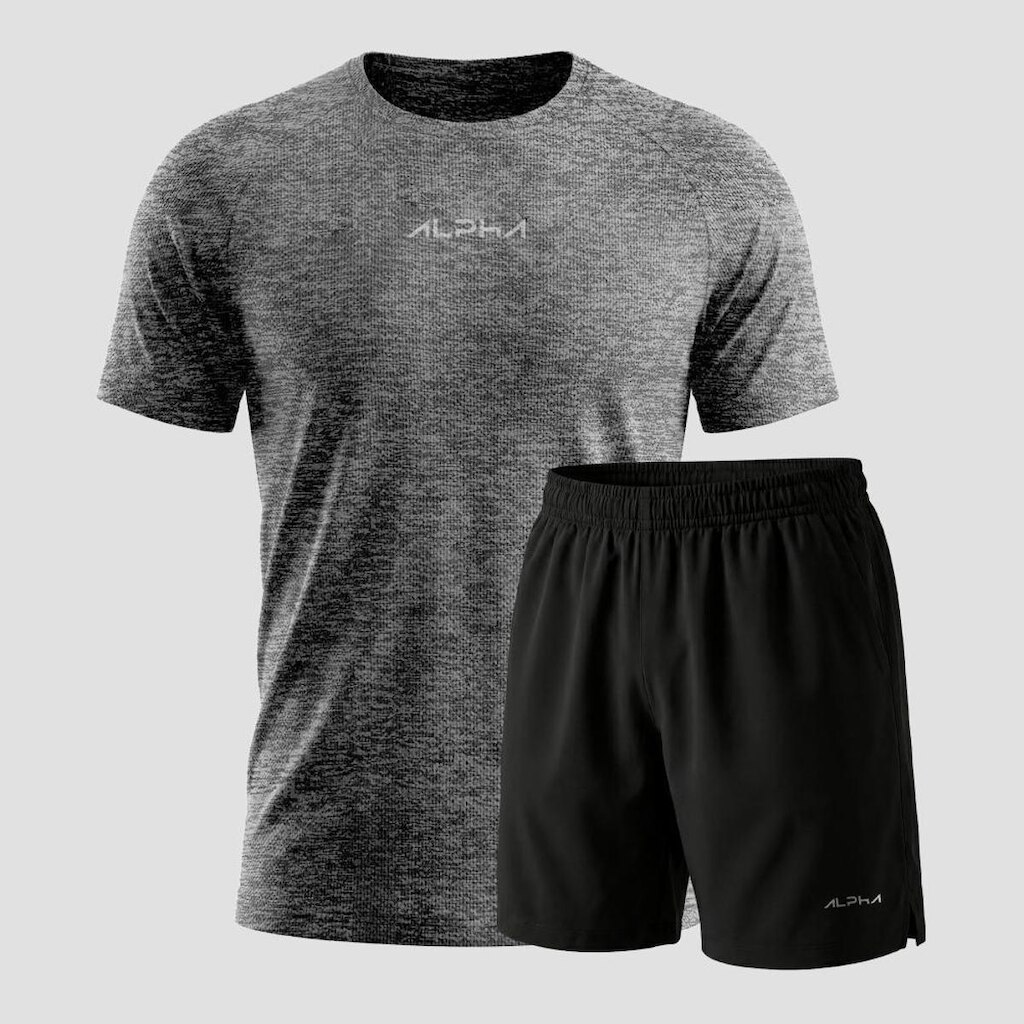 Kit Bermuda+Camiseta New Fluid Dry Academia Alpha