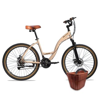 KIT Bicicleta Blitz COMODO 26 URBANA Shimano 21v + Cestinha e Cadeado