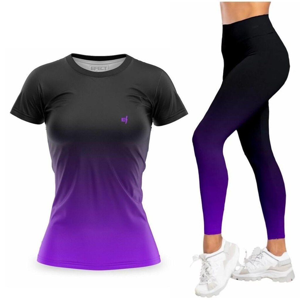 Kit Blusa Feminina Academia + Calça Legging Estampada