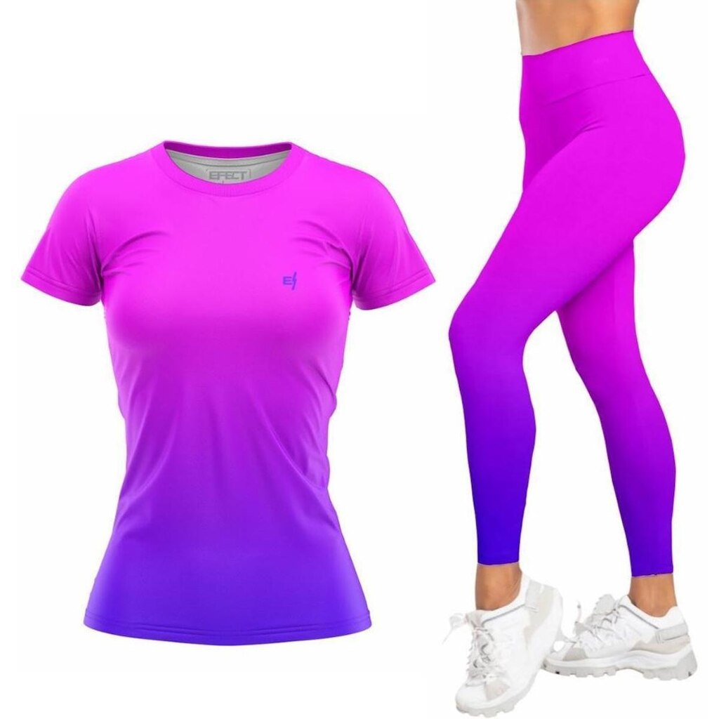 Kit Blusa Feminina Academia + Calça Legging Estampada