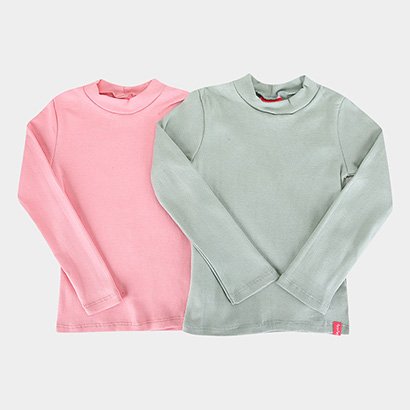 Kit Blusa Infantil Kely & Kety Manga Longa Menina - 2 Peças - Feminino