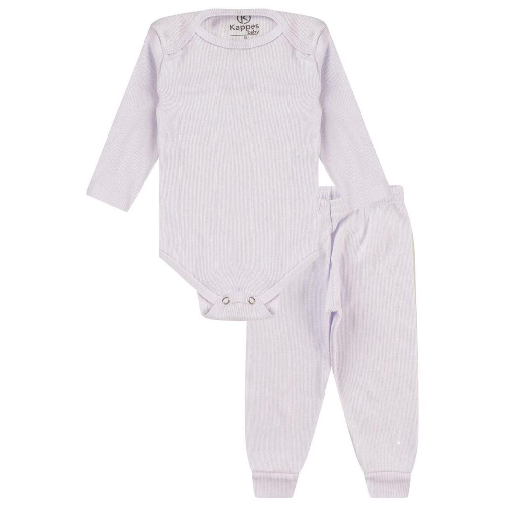 Kit Body Bebê Canelado 2 Peças Kappes Branco