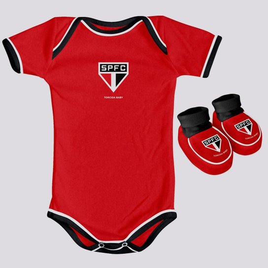 Kit Body São Paulo Infantil Vermelho - Vermelho Menor preço em Kit Body São Paulo Infantil Vermelho - Vermelho