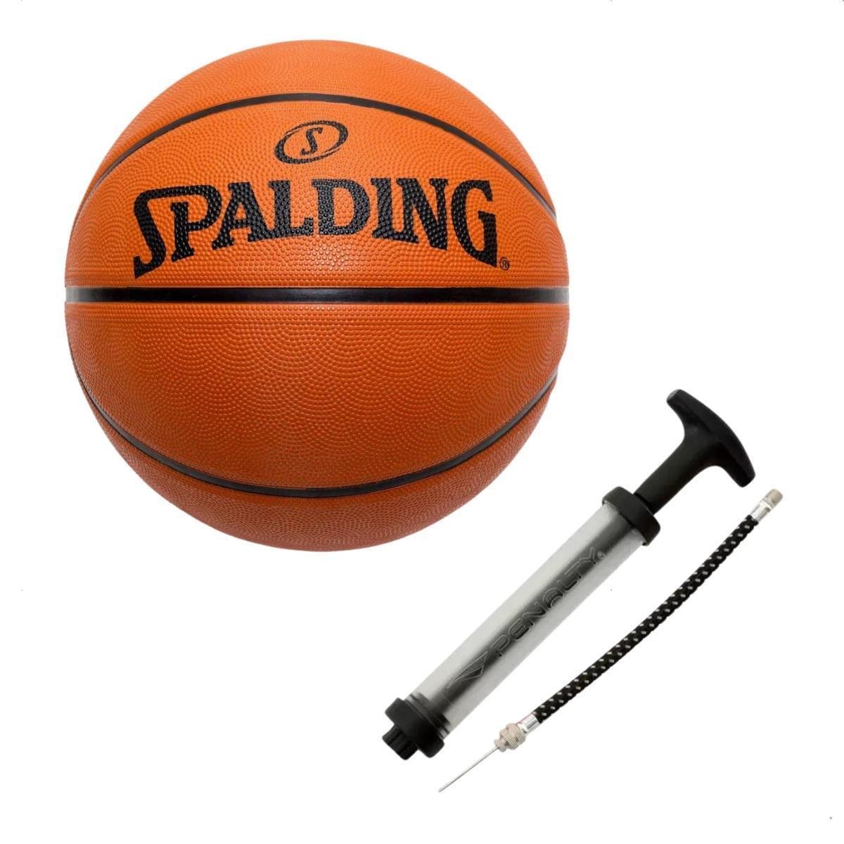 Kit Bola de Basquete Oficial Spalding Streetball + Bomba Menor preço em Kit Bola de Basquete Oficial Spalding Streetball + Bomba
