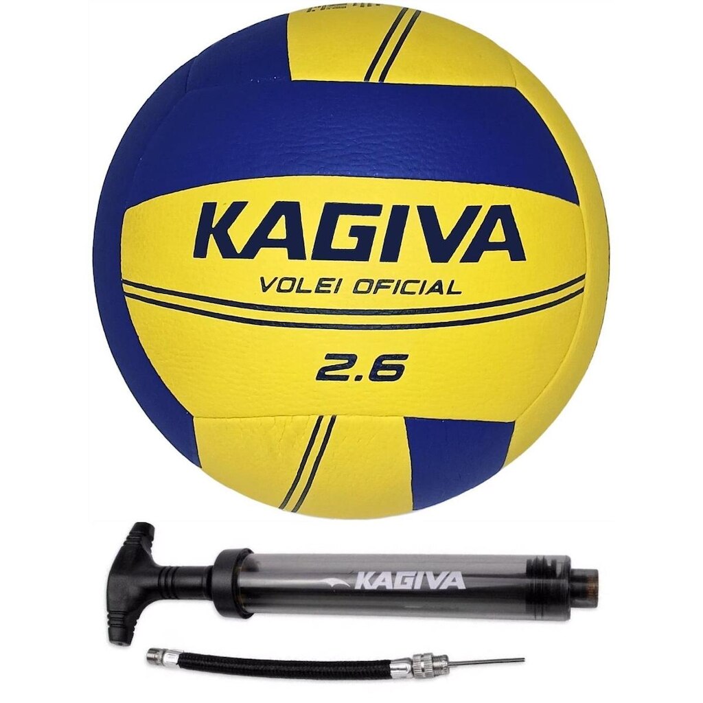 Kit Bola Volei Kagiva 2.6 + Bomba De Ar