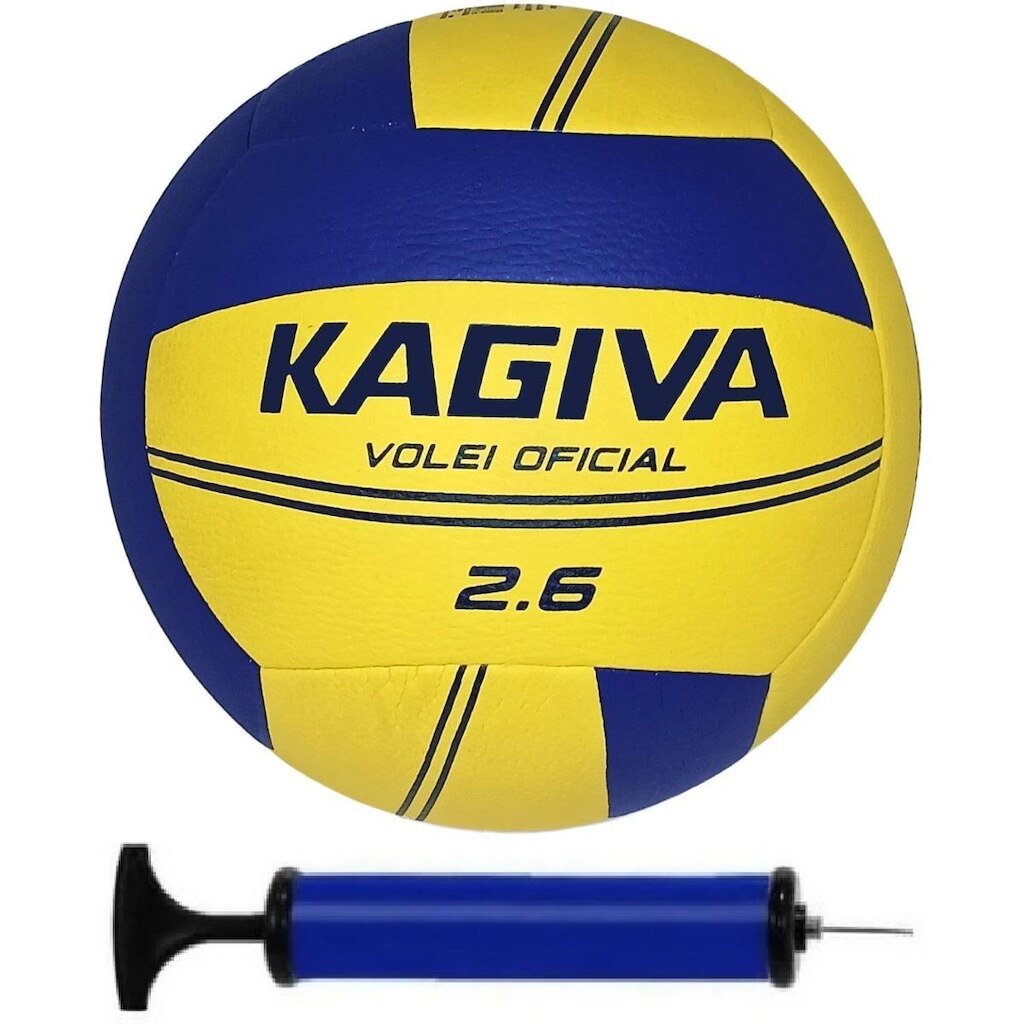Kit Bola Volei Kagiva 2.6 + Bomba De Ar