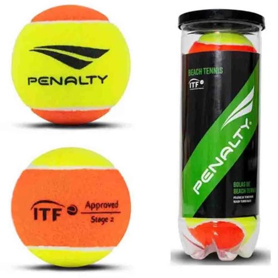 Kit Bolas Penalty Beach Tennis XXII c/ 3 bolas - Amarelo+Laranja Menor preço em Kit Bolas Penalty Beach Tennis XXII c/ 3 bolas - Amarelo+Laranja