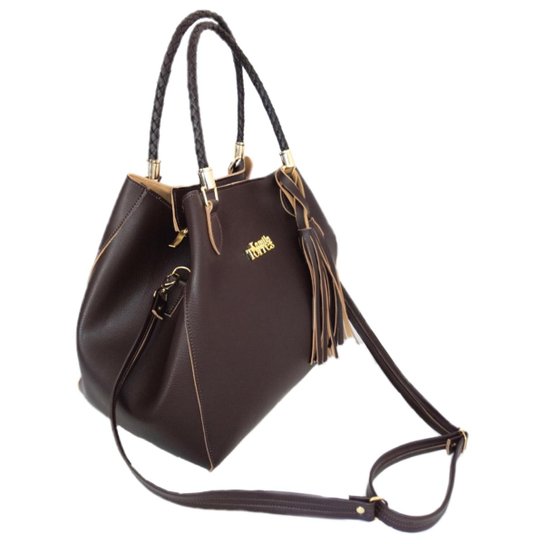 Kit Bolsa Feminina Kamila Torres 2 Peças e Carteira - Café Menor preço em Kit Bolsa Feminina Kamila Torres 2 Peças e Carteira - Café