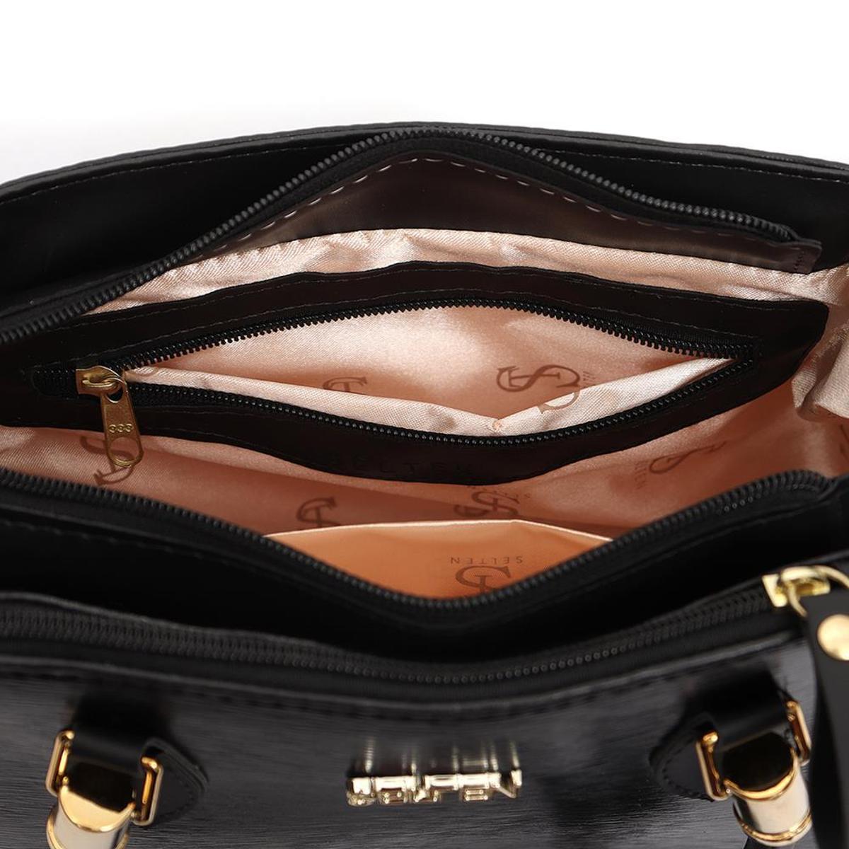 Kit Bolsa Selten Tote Lorena + Carteira Feminina - Preto | Netshoes
