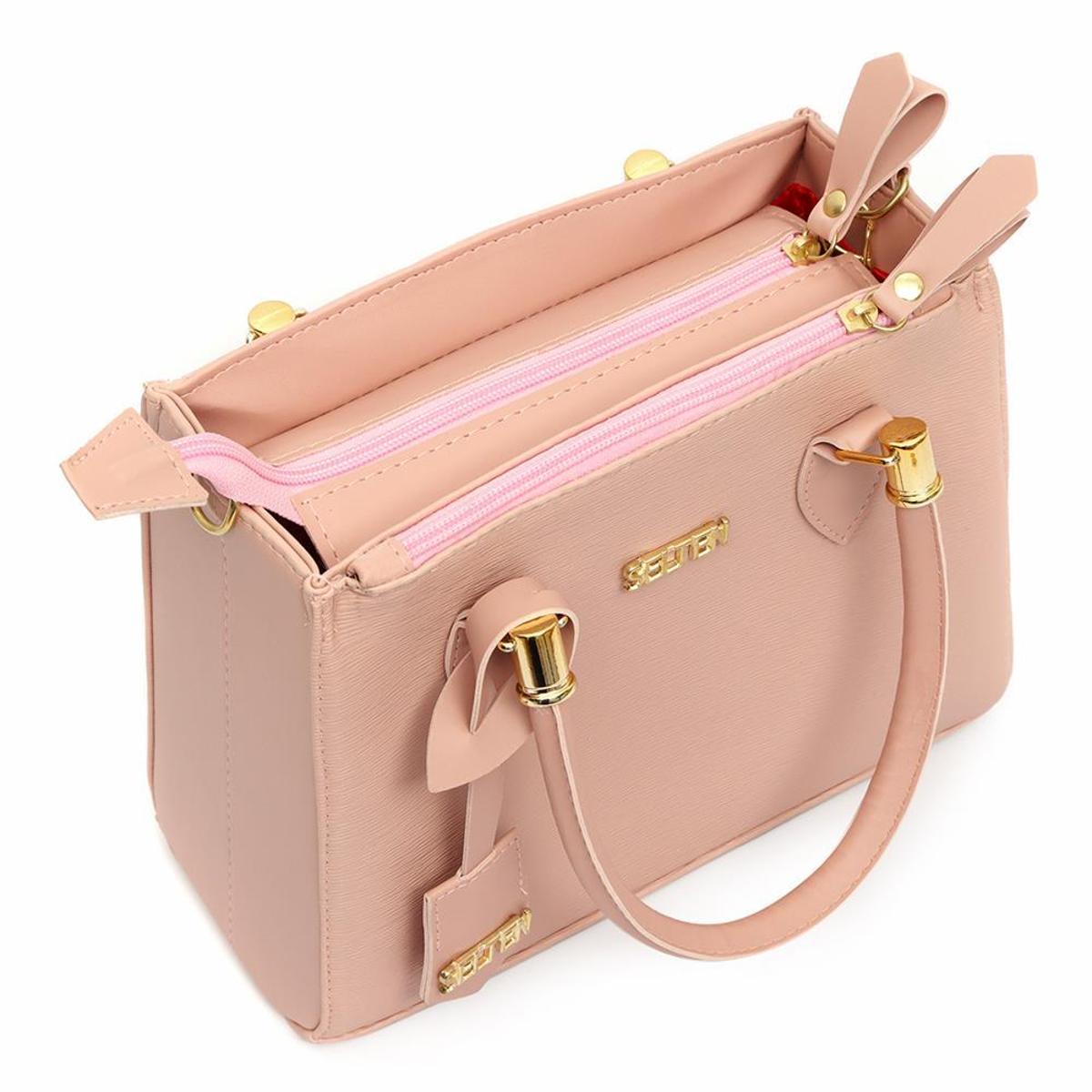 Kit Bolsa Selten Tote Lorena + Carteira Feminina - Rosa Claro | Netshoes