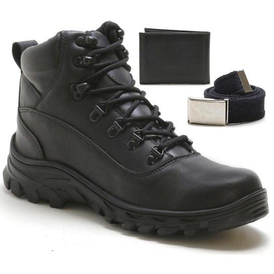 Kit Bota Adventure Épico Discovery Carteira e Cinto Masculino - Preto Menor preço em Kit Bota Adventure Épico Discovery Carteira e Cinto Masculino - Preto
