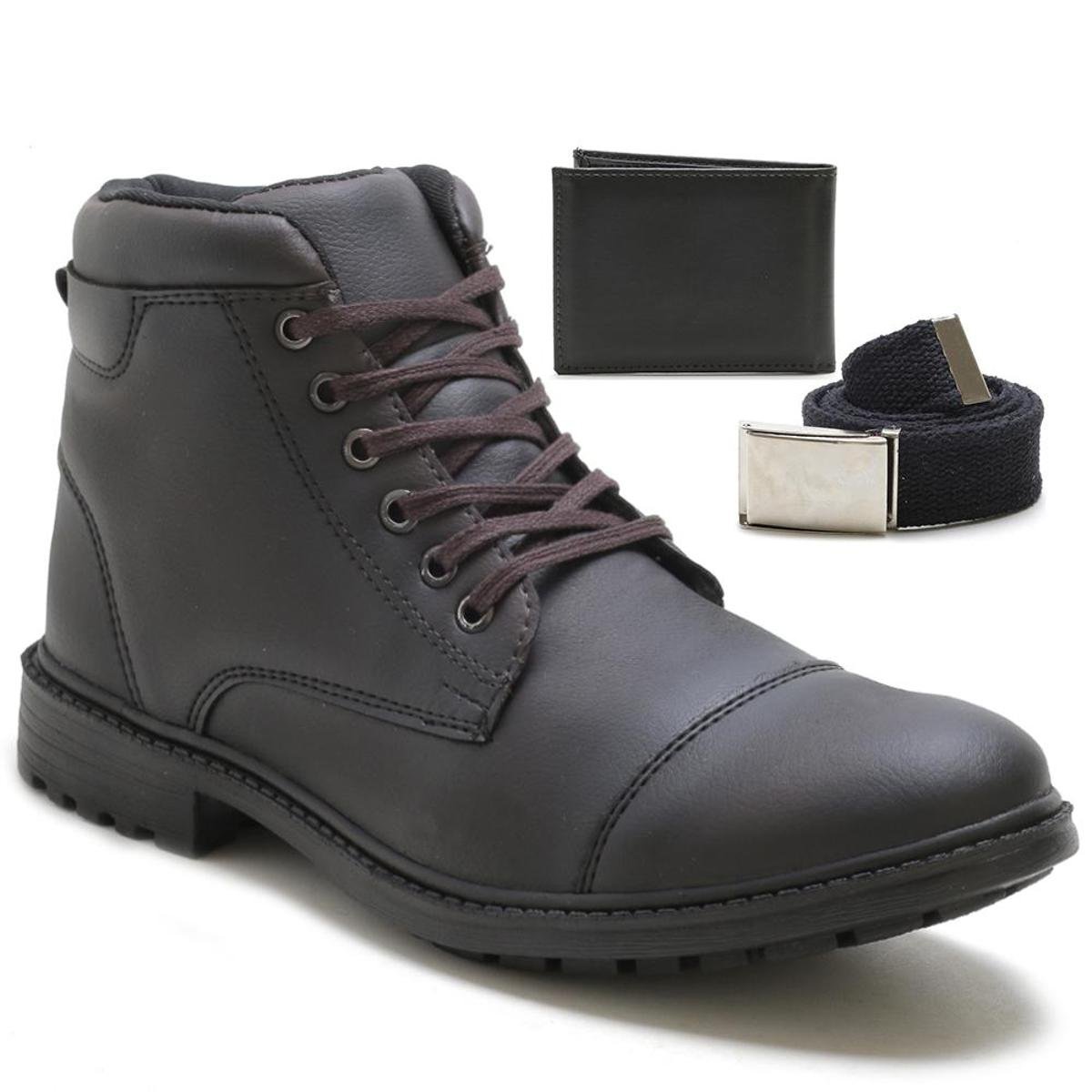 Kit Bota Epico Captain Carteira E Cinto Masculino Cafe Netshoes