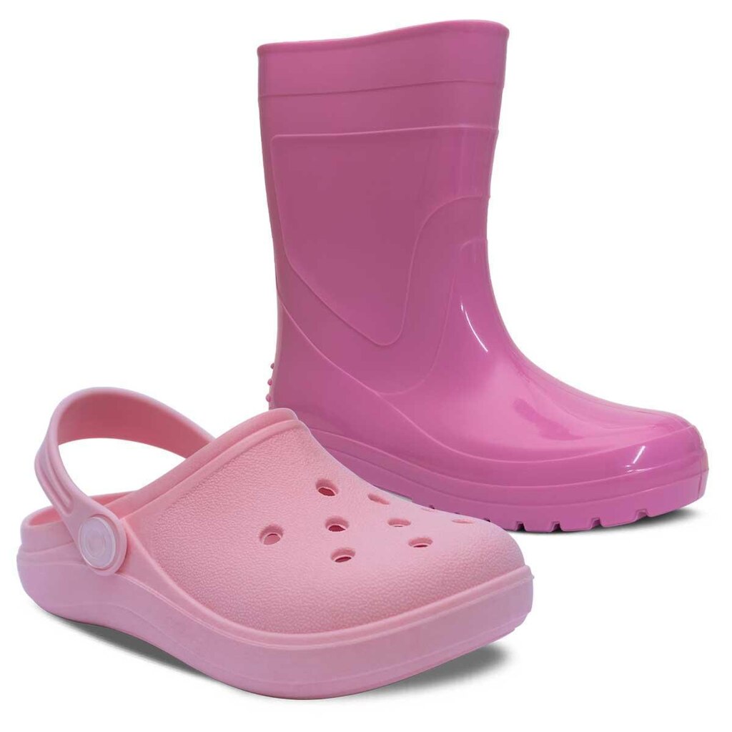 Kit Bota Galocha E Babuche Sandalia Chinelo Infantil K40