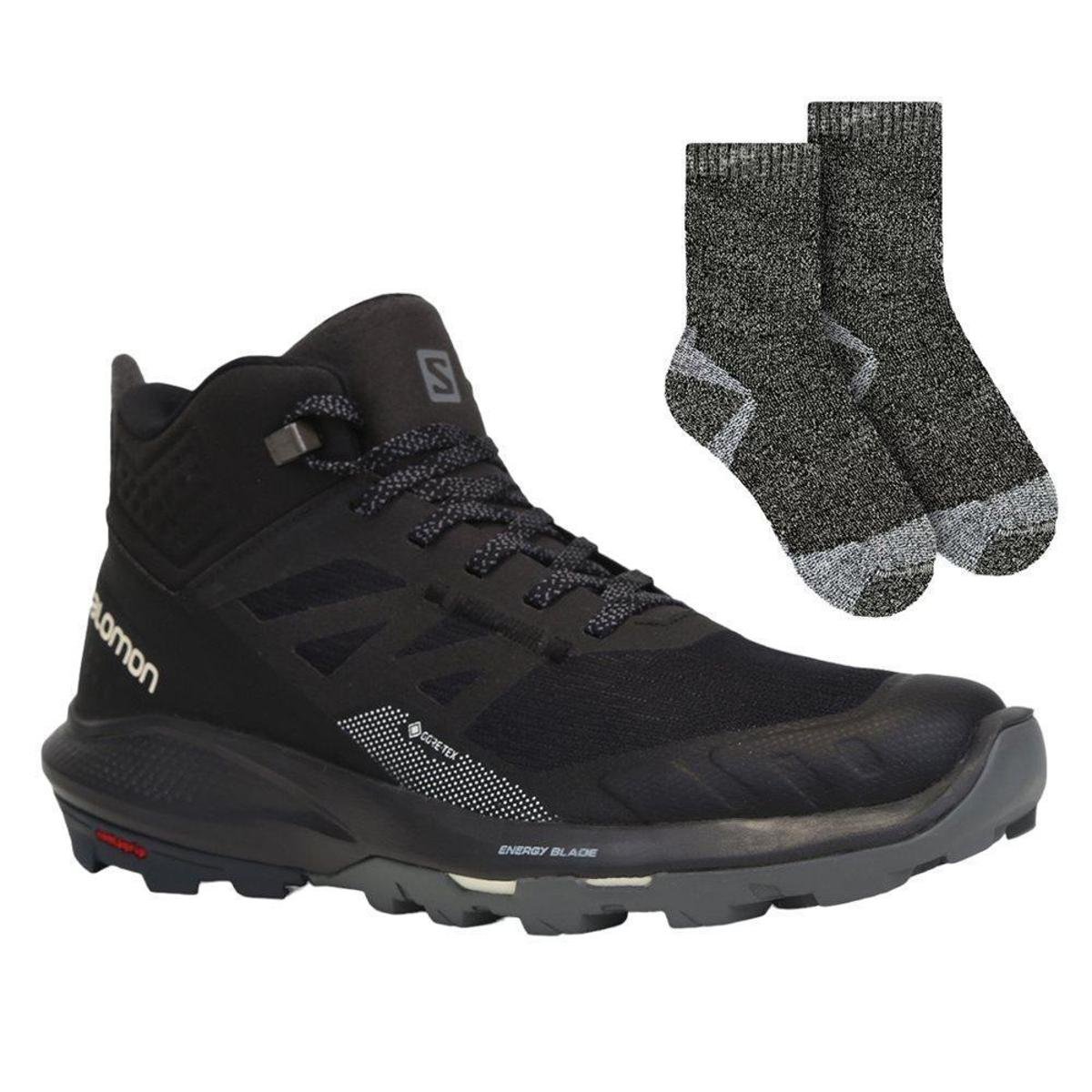 Kit Bota Impermeável Salomon Outpulse Masculina + Menor preço em Kit Bota Impermeável Salomon Outpulse Masculina +