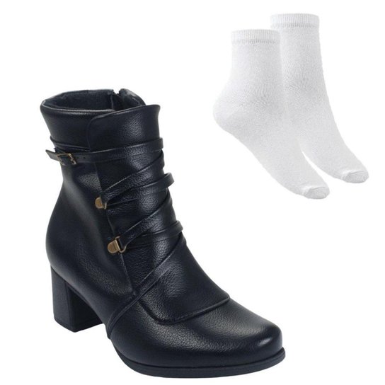 Kit Bota Piccadilly Danubia Cano Baixo Feminina + - Preto Menor preço em Kit Bota Piccadilly Danubia Cano Baixo Feminina + - Preto