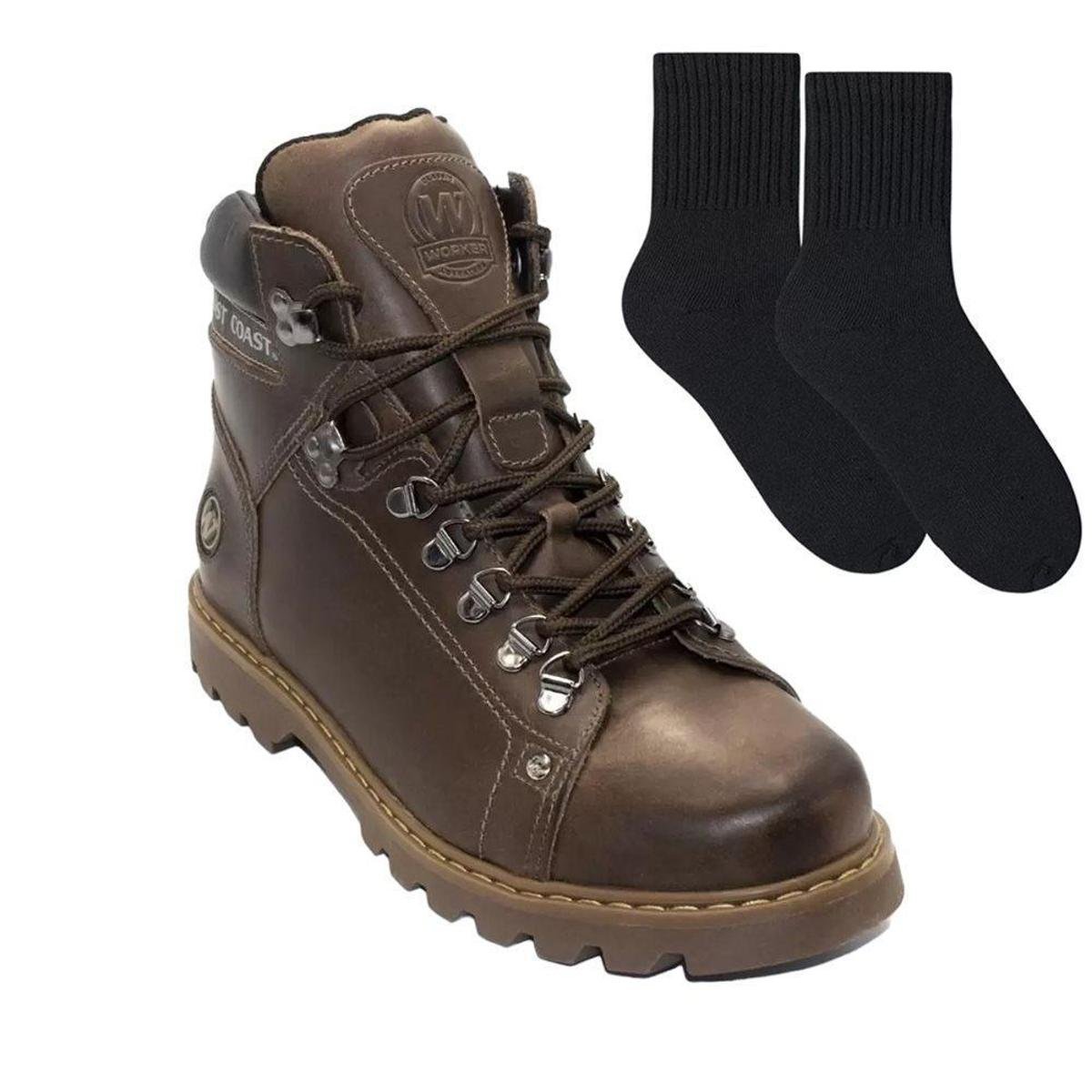 Kit Bota West Coast Worker Classic Masculina + Pa Menor preço em Kit Bota West Coast Worker Classic Masculina + Pa