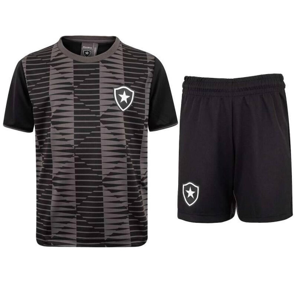 Kit Braziline Botafogo Mini Craque - Infantil - Preto