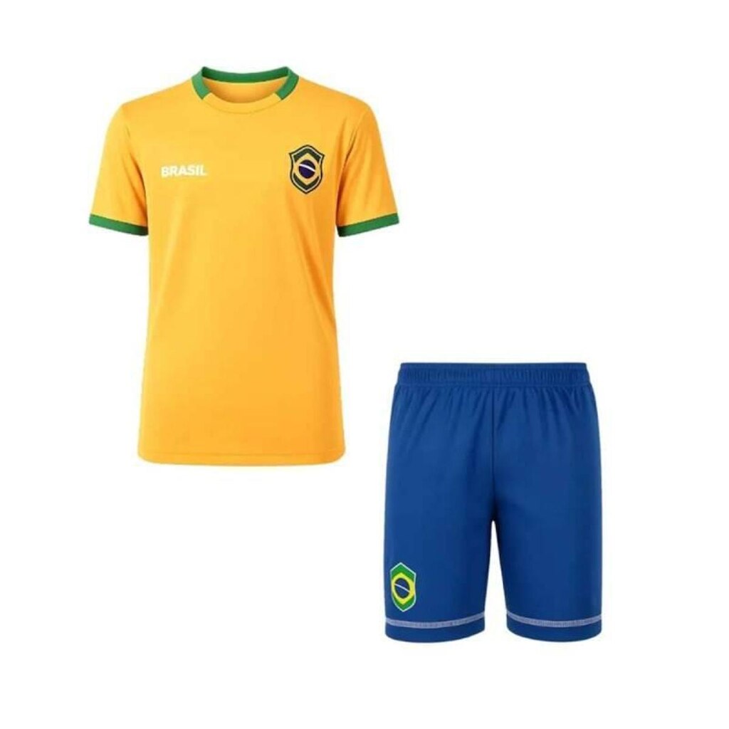 Kit Braziline Brasil Mini Craque - Infantil - Amarelo