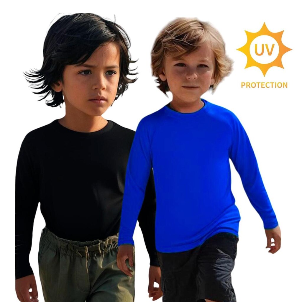 Kit c/ 2 Camisetas Térmica Proteção UV Original Manga Longa Solar Infantil PLT 1018
