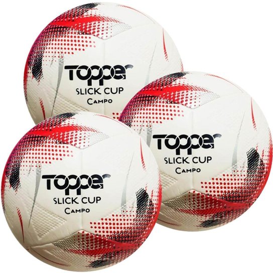 Kit C/ 3 Bolas Topper Slick Cup Campo Tech Fusion - Branco Menor preço em Kit C/ 3 Bolas Topper Slick Cup Campo Tech Fusion - Branco