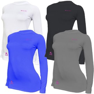 Kit C/ 4 Camisas Feminino Stigli Pro Proteção Solar FPU 50 Manga Longa Luna Poliamida N