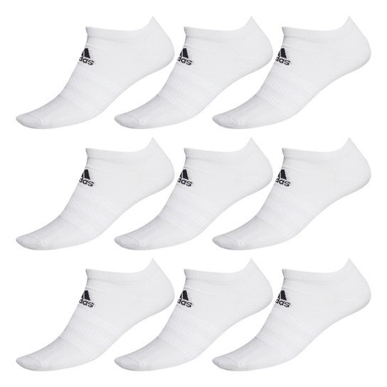 Kit C/ 9 Pares de Meias Adidas Soquete Light Low - Branco Menor preço em Kit C/ 9 Pares de Meias Adidas Soquete Light Low - Branco