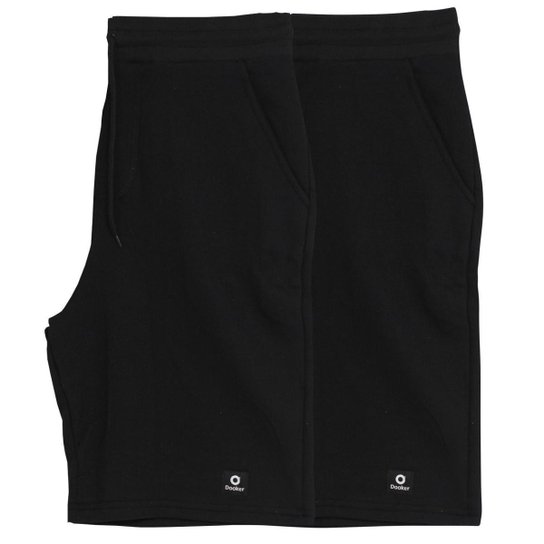 Kit c/2 Bermudas de Moletom Masculina G1 - G2 - G3 - Preto Menor preço em Kit c/2 Bermudas de Moletom Masculina G1 - G2 - G3 - Preto