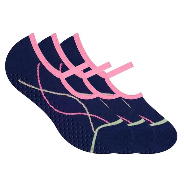 Menor preço em Kit C/3 Meia Feminina Selene Pilates Antiderrapante 7850.003 - Marinho