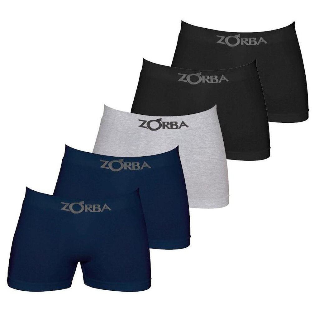 Kit c/5 Cuecas Zorba Boxer Sem Costura Algodão - 0781