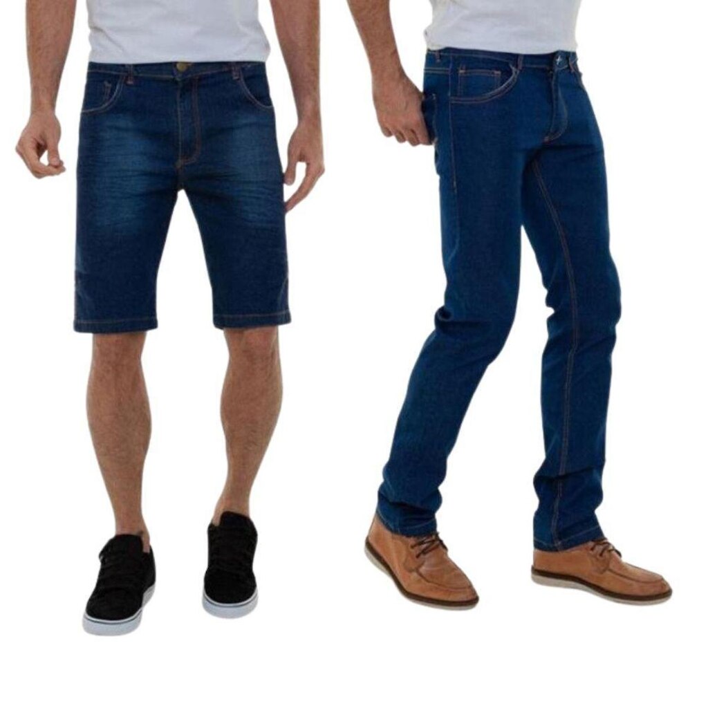 Kit Calça e Bermuda Jeans Premium Masculina Versatti África