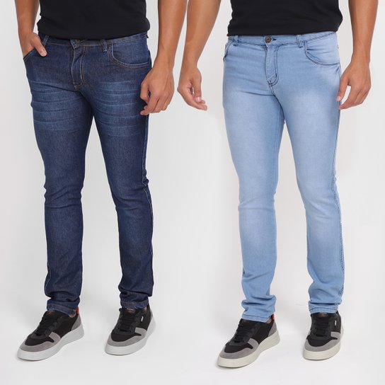 Kit Calça Jeans Grifle Skinny Masculina 2 Peças - Azul é ruim? Kit Calça Jeans Grifle Skinny Masculina 2 Peças - Azul é boa?