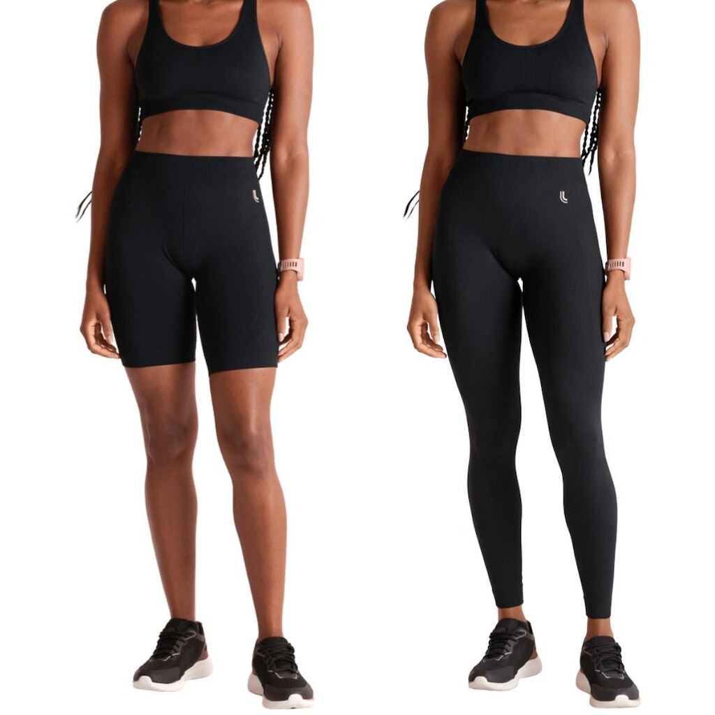 Kit Calça Legging Feminina Max + Bermuda Max Sem Costura