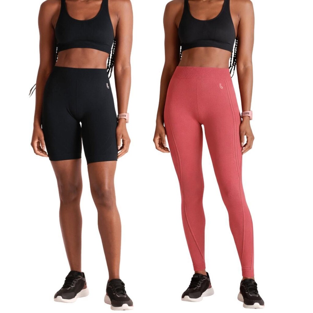 Kit Calça Legging Feminina Max + Bermuda Max Sem Costura
