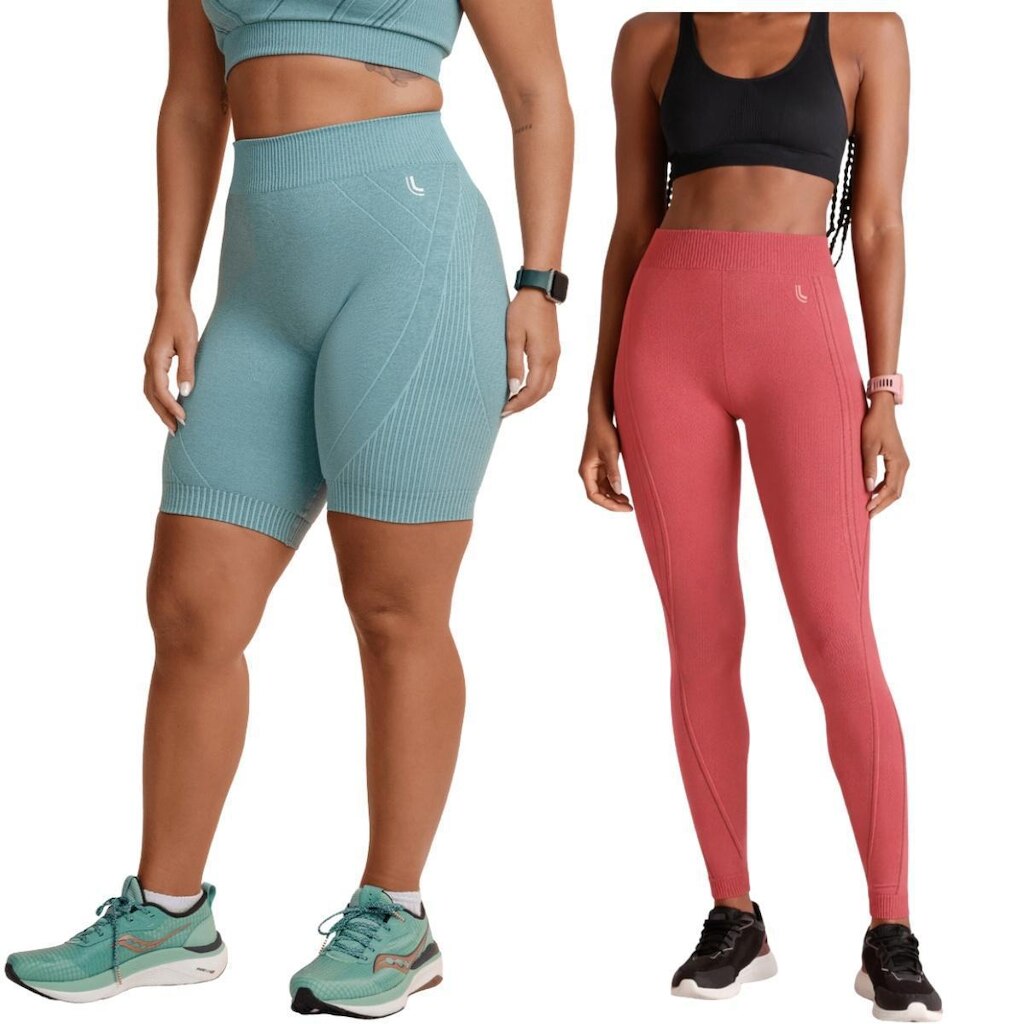 Kit Calça Legging Feminina Max + Bermuda Max Sem Costura