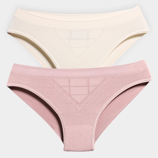 Kit Calcinha Biquini DelRio Sem Costura 2 Peças - Nude Menor preço em Kit Calcinha Biquini DelRio Sem Costura 2 Peças - Nude