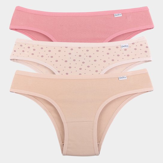 Kit Calcinha DelRio Cotton Biquini - Preto Menor preço em Kit Calcinha DelRio Cotton Biquini - Preto