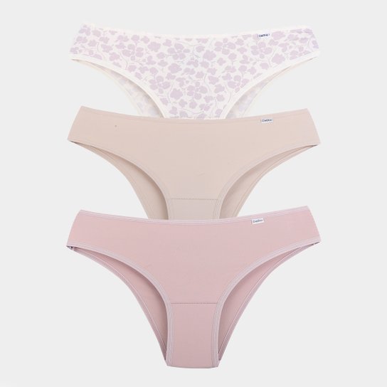 Kit Calcinha DelRio Microfibra 3 Peças - Nude Menor preço em Kit Calcinha DelRio Microfibra 3 Peças - Nude